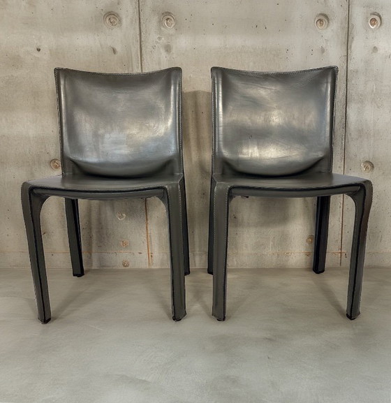 Image 1 of 2x 412 Cab Chair by Mario Bellini for Cassina (1990s)
