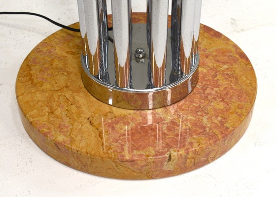 Image 1 of Goffredo Reggiani Lámpara de pie en cristal de Murano, mármol y cromo - Italia, 1970s