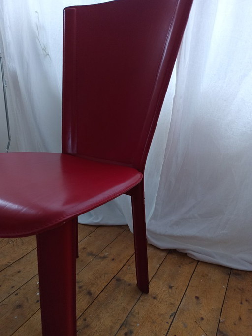 4x Frag Italy Chairs – eetkamerstoelen, Leather, Metal (photo 2 of 12)