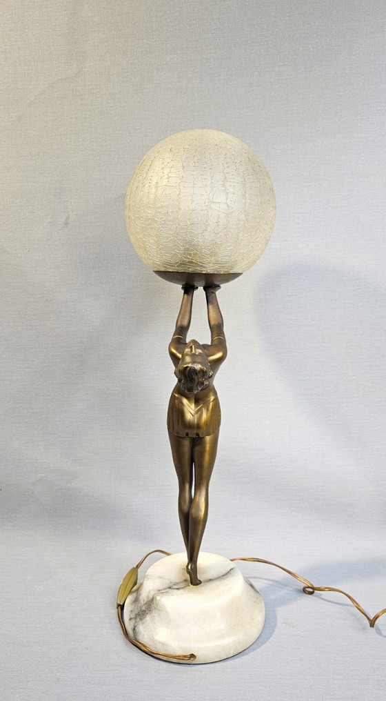 Image 1 of Table lamp - Patinated bronze-colored metal - Table lamp 'Dancer'