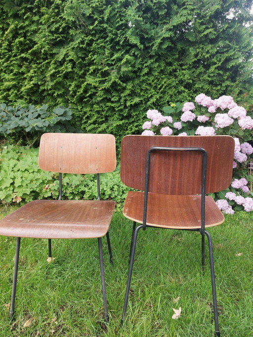 2 chaises d'école Gispen - estimé 1970