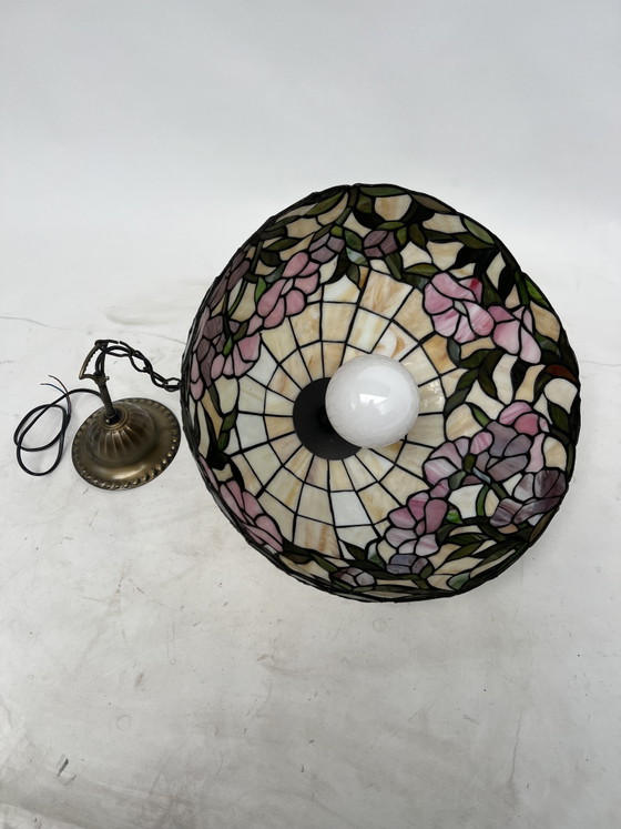 Vintage Tiffany Hanglamp – Verlichting, Glass, Metal (photo 5 of 5)