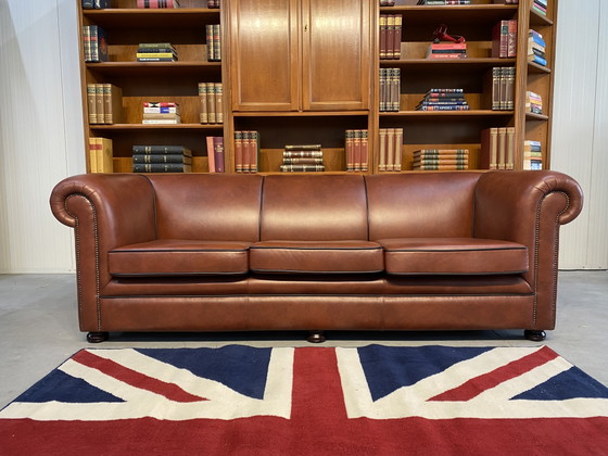Springvale Chesterfield 3+1+1+ voetenbank bruin leer met zwarte bies – Banken, Leather, Wood (photo 8 of 15)