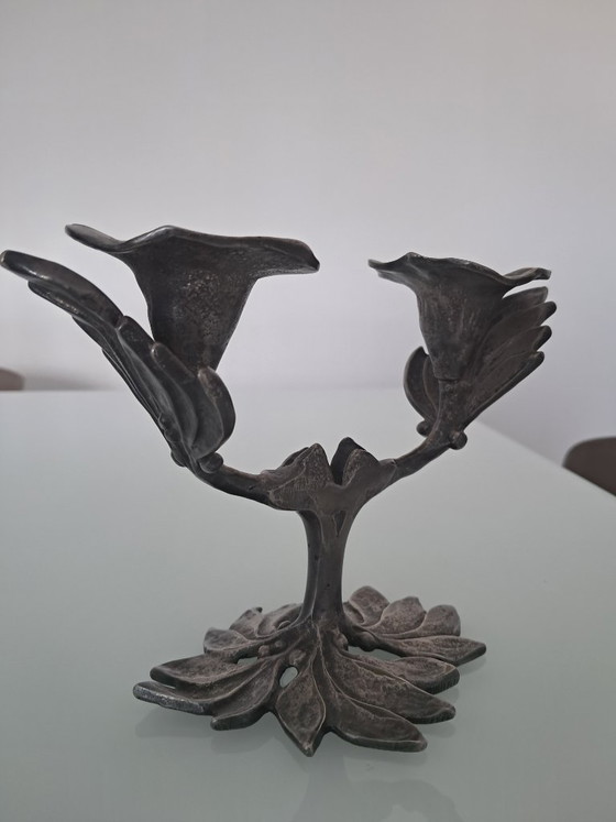 Art Nouveau kandelaar – Kandelaars en kaarsen, Metal (photo 5 of 5)