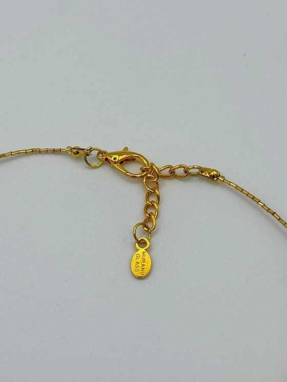 Image 1 of Murano Glass Necklace with Gold Leaf – Handcrafted Pink Beads – 47 cm – with Certificate