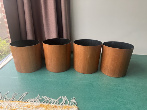 4x Mid-Century Teak Papierbak, Mallod Großbritannien