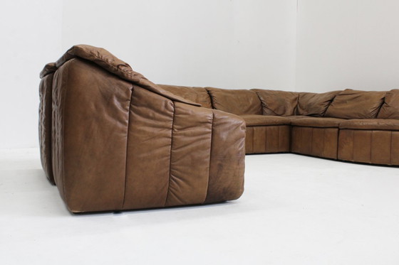Image 1 of Vintage bruin leren modulaire Sofa  Laauser  XL