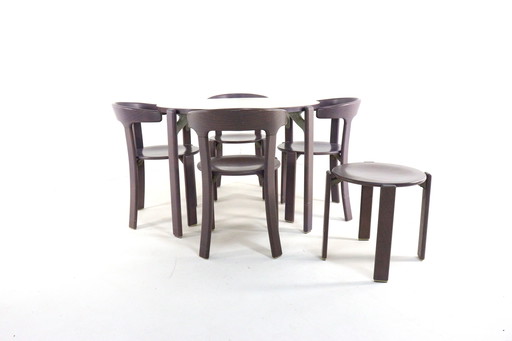 Bruno Rey for Kusch & Co table + chaises ensemble de salle à manger vintage