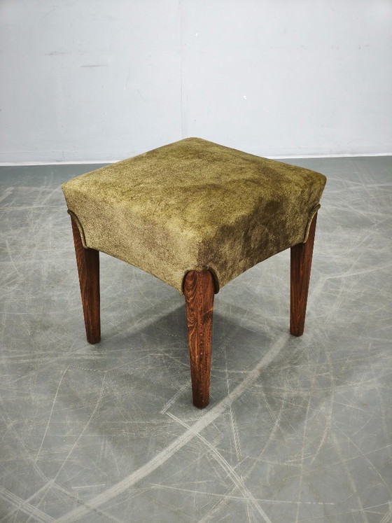 Image 1 of Art Deco Beech Wood Stool, Czechoslovakia, 1930s