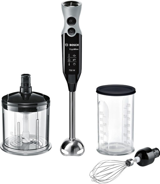 Bosch Mixeur Plongeant ErgoMixx MSM67160 – Mélangeur ultra puissant pour les usages intenses – Puissance de 750 W – Mini-hachoir