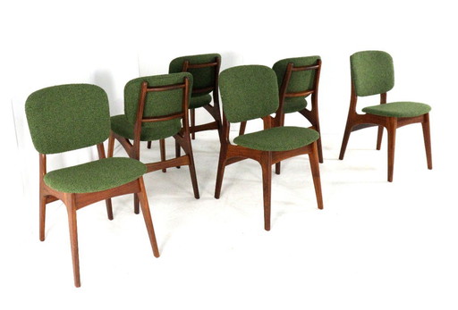 Ensemble de 6 chaises de salle à manger hollandaises, vintage, rembourrées