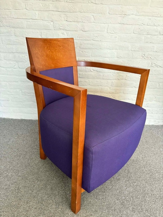 Image 1 of 4 x Andreu World Valencia armchairs fabric/cherry wood