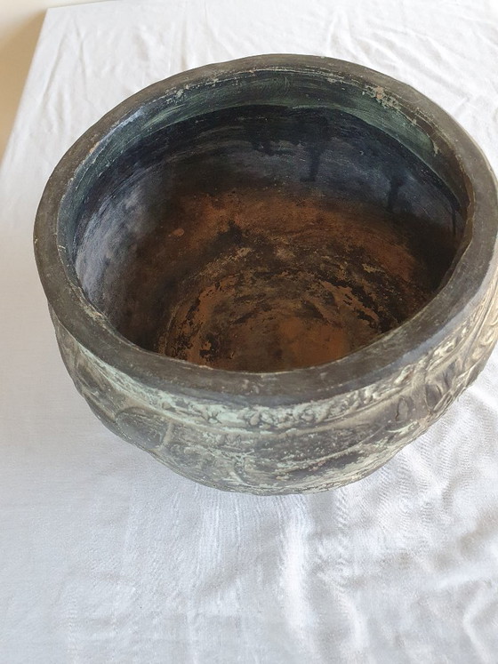 Vaso / Vasi per piante asiatico vintage con decorazione a rilievo – Ceramica (photo 2 of 5)