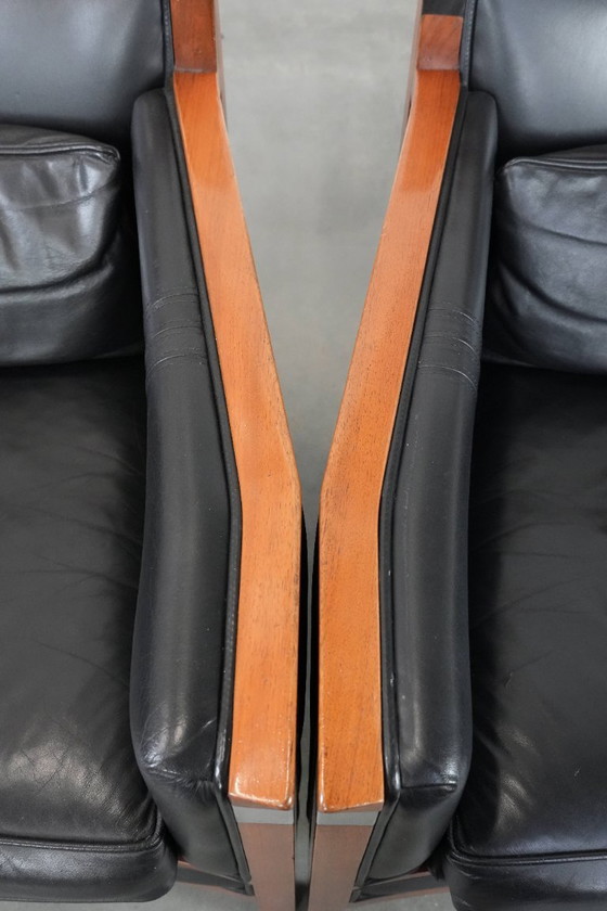 Image 1 of 2 x Sillón de diseño Art Déco Schuitema en piel negra de la serie Decoforma