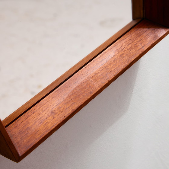 Image 1 of MK11168 Miroir hexagonal encadré en teck