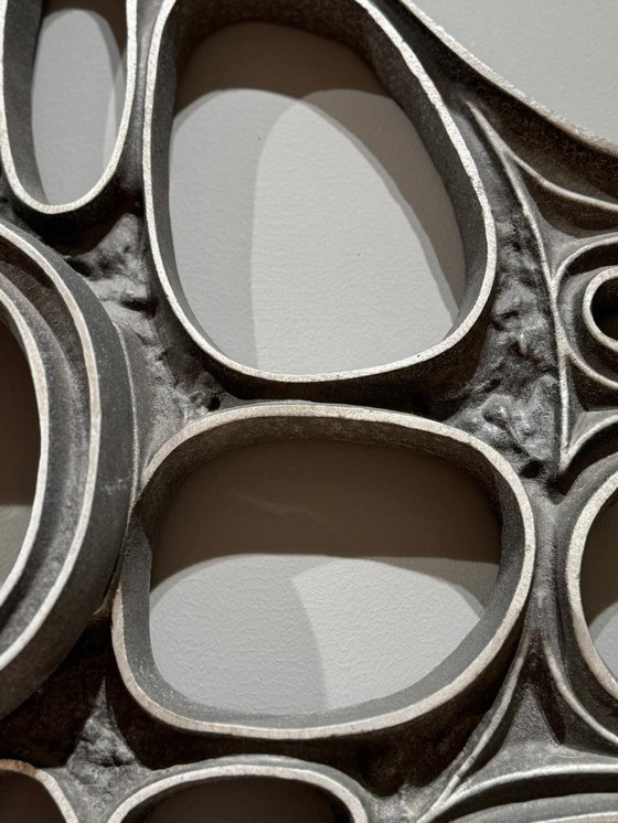 Image 1 of Pannello murale brutalista, fuso in alluminio, anni '70