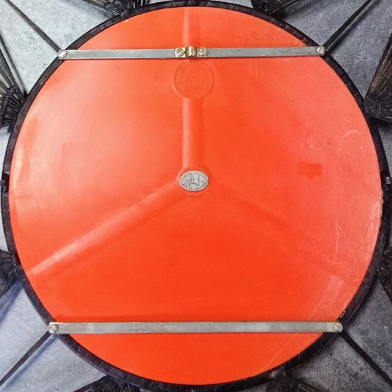 Image 1 of Miroir artisanal soleil fer motif palmes - création pièce unique