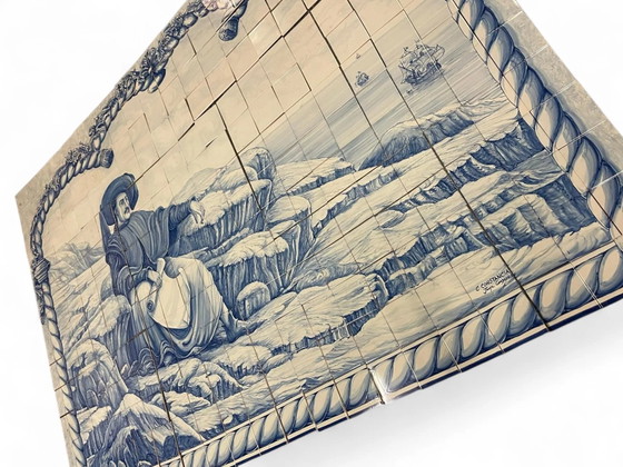 280 piastrelle Azulejos dipinte a mano / Enrico il Navigatore di C. Constantia / Jorge Gardoso 1996 / (photo 3 of 12)