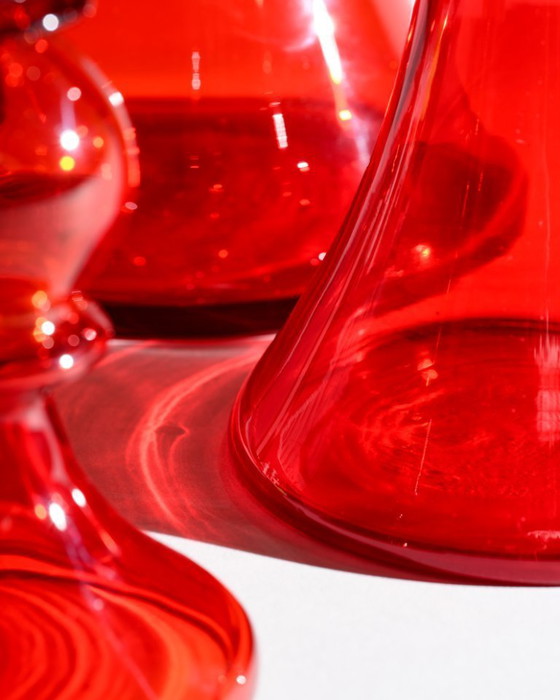 Image 1 of WMF Cari Zalloni Vaso in vetro Trio curato Design spaziale Stile futurista vintage