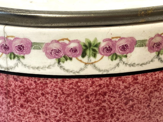 Image 1 of Vintage Art Nouveau aardewerken koekjespot, gemaakt in Duitsland, begin 1900.