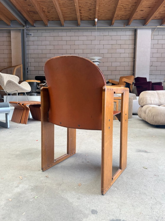 Sedia Vintage B&B Italia Dialogo Afra & Tobia Scarpa – Poltrone, Leather, Wood (photo 7 of 13)