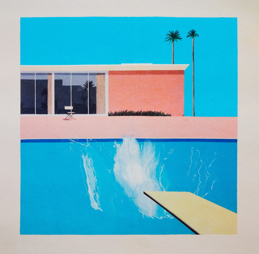 Original David Hockney Exhibition Poster / Tate Gallery 1986 / Mint Condition / 50x42cm
