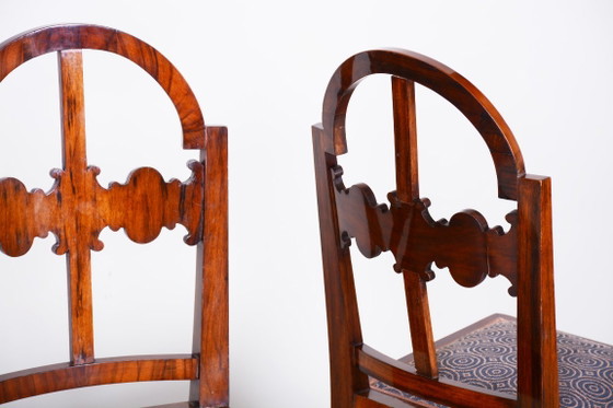 Restored Art Deco Dinig Set, Caucasian Walnut, Thuja, Polished, England, 1920s – Dining set, Textile, Wood (photo 10 of 19)