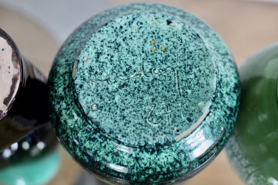 Image 1 of 4x Accolay Vases, Signed Ceramics, France 60's