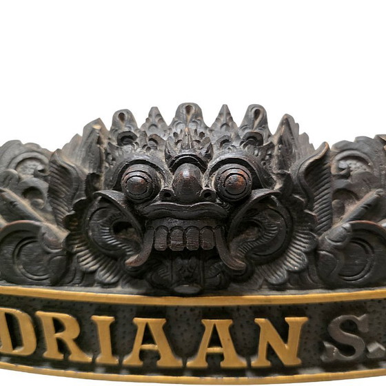 Image 1 of Office Nameplate Adriaan S.J. Balinese Carving, 20th Century