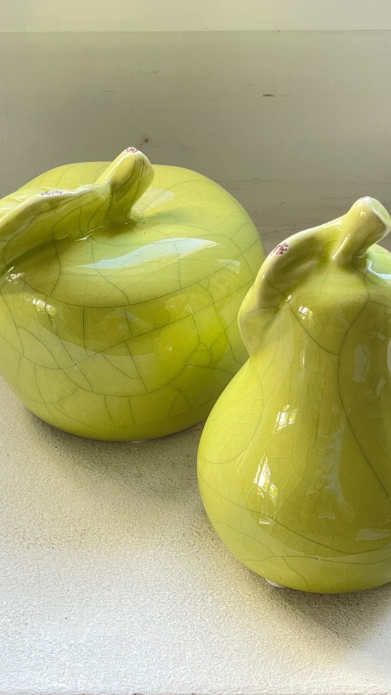Image 1 of POMME POIRE Céramique Effet Craquelé