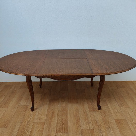 Image 1 of Oval vintage dining table dining room table extendable table