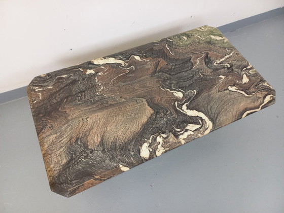 Image 1 of Vintage marmeren salontafel uit de jaren 70.