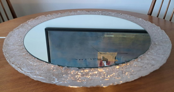 Miroir mural lumineux Hustadt – Allemagne années 1970 – Acrylique style futuriste Ø66 cm – Metal, Plastic (photo 5 of 15)
