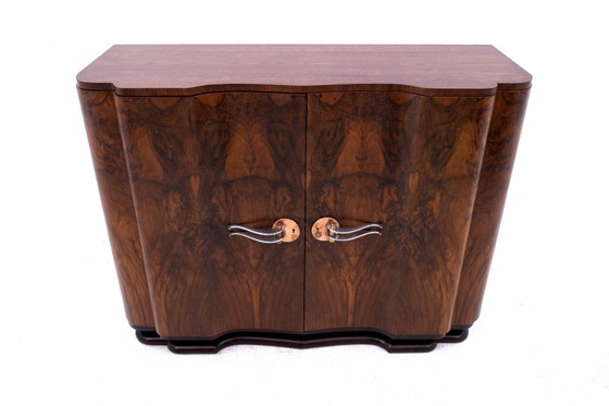 Image 1 of Art Deco walnut commode cabinet, Western Europe, mid-20th century.