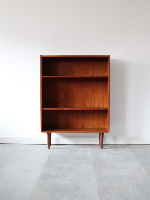 Librería estrecha modular danesa vintage de teca