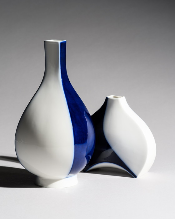 Image 1 of KPM Berlin, design moderniste, duo de vases sélectionnés par Trude Petri et Quillmann, années 1960