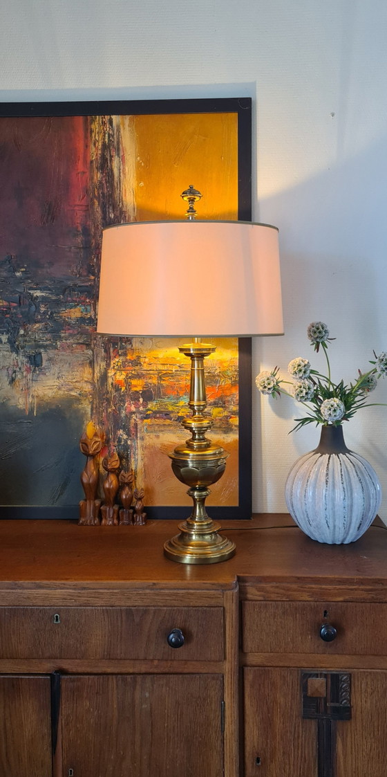 Image 1 of Mid-Century messing Stiffel tafellamp 