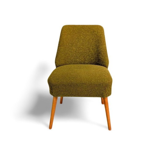 Sillón original de mediados de siglo, silla de cóctel Bouclé vintage retro de la RDA