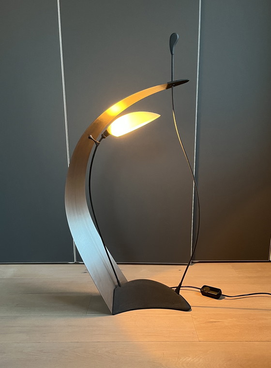 Image 1 of Zeldzame vintage E'Luce vloerlamp met Murano-glas – Design italien