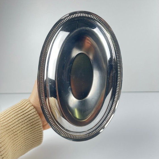 Image 1 of Silver-colored Empire-style metal gravy boat