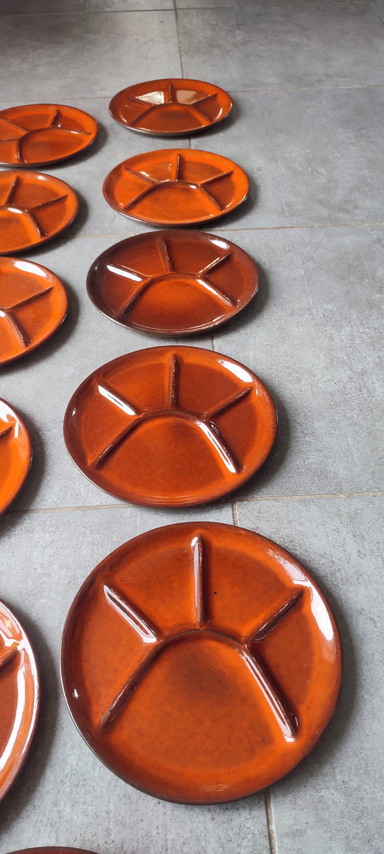 Image 1 of Assiettes céramique à compartiments (x11) vintage -Vallauris