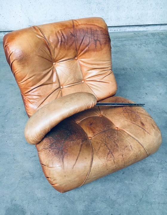 Image 1 of Midcentury Modern Italian Design 'COROLLA' Leather Sectional Sofa by I.P.E. Italy 1970's