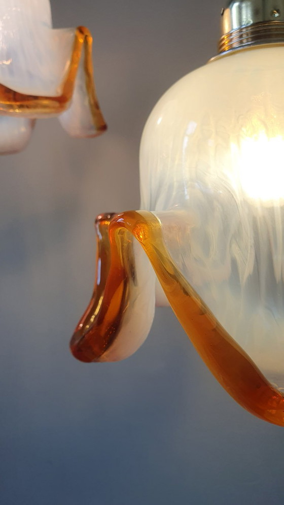 Set of 2 Vintage Murano Pendant lamps - Italy - Mid Century – Metal, Murano Glass (photo 14 of 21)