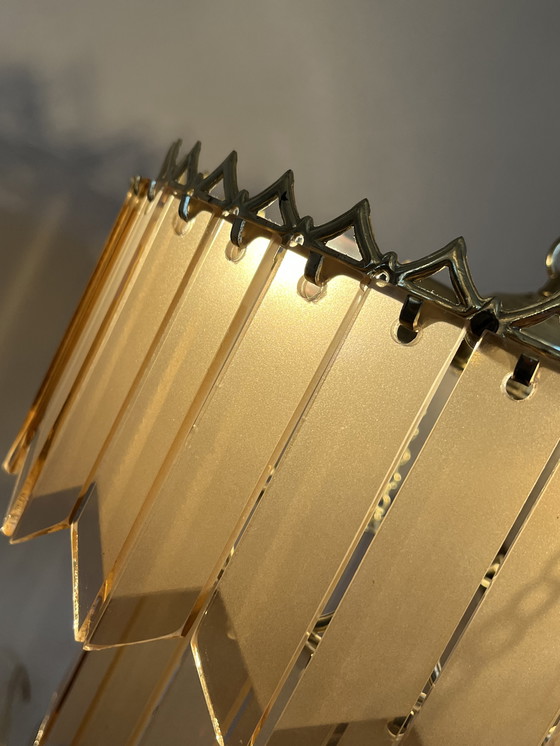 Image 1 of Vintage 60’s Glazen Panelen Platen Hanglamp Kristal