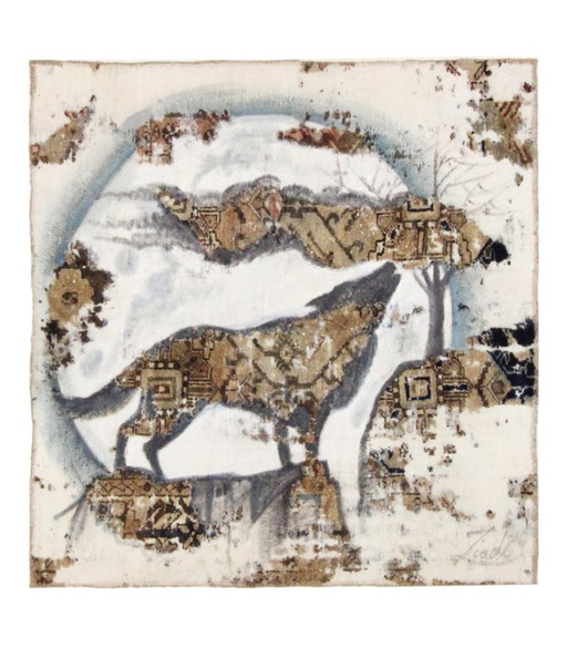 Alfombra Oriental Anudada a Mano Vintage Arte Clásico y Diseño en Relieve 118 x 112 cm Multicolor