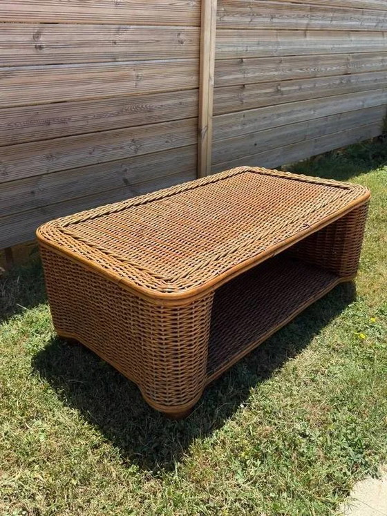 Geflochtener Rattan-Couchtisch - 1970er Jahre – Couchtische, Korbgeflecht, Vintage (photo 7 of 13)