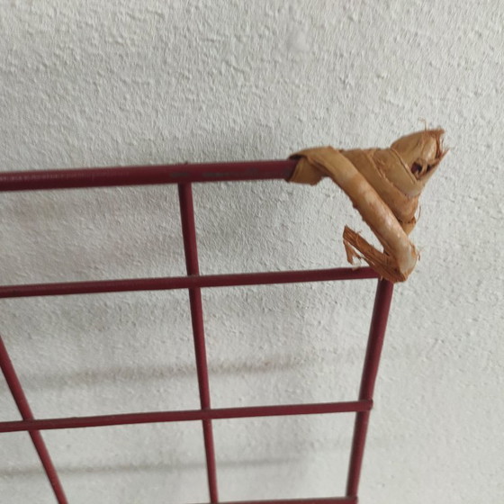 Image 1 of Cestino per il pane in metallo vintage francese in rattan, cestino per fiori