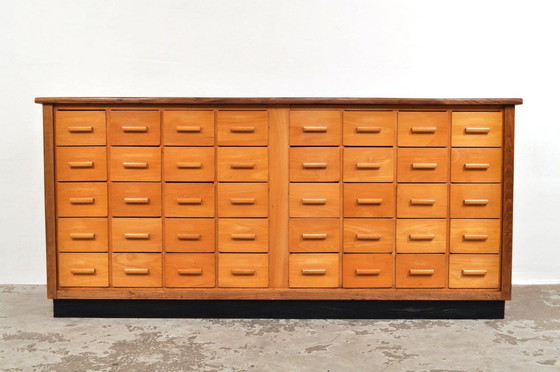 Image 1 of Beukenhouten schoolkast / dressoir, / ladekast, 1950s