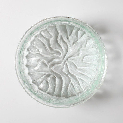 Vintage Pressed Glass Fruit Bowl: Large Bohemian Glass Union Centerpiece / 1970s