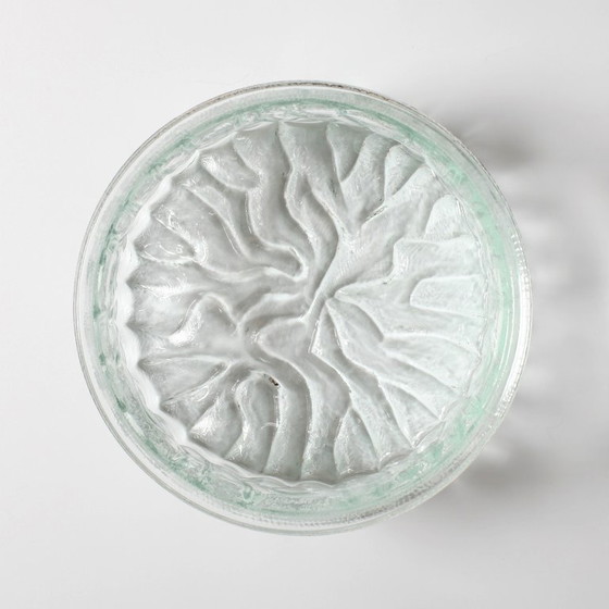 Image 1 of Vintage Pressed Glass Fruit Bowl: Large Bohemian Glass Union Centerpiece / 1970s